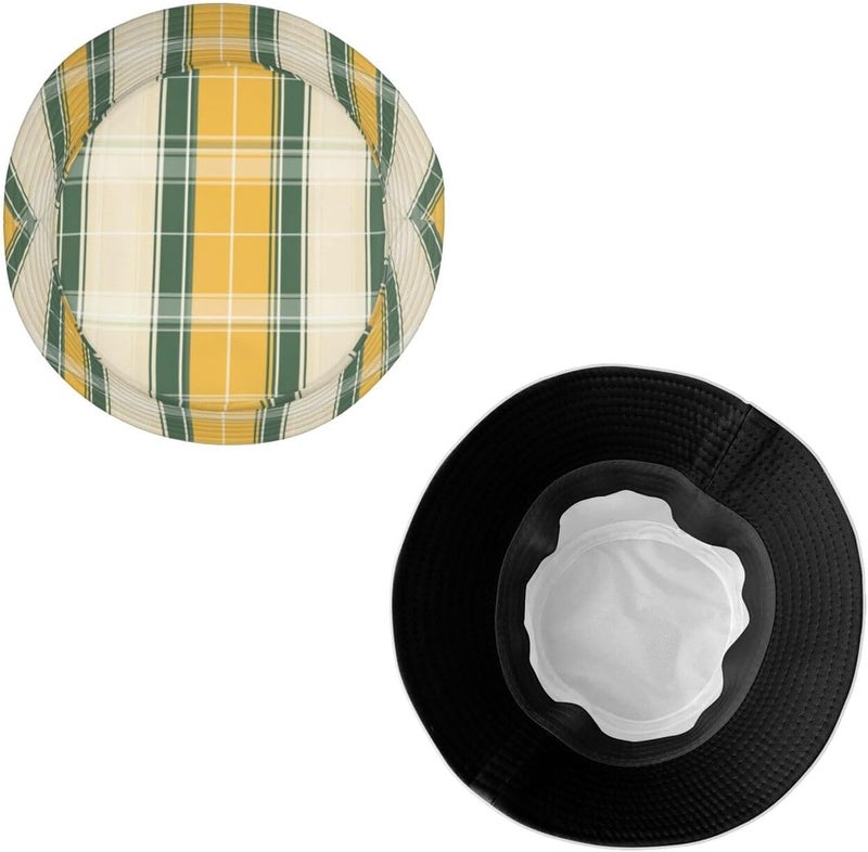 GTEVUTS Vintage Plaid Bucket Hat for Men Women Unisex,Vintage Print Fisherman Cap Summer Travel Beach Sun Hats for Outdoor Headwear - Image 2